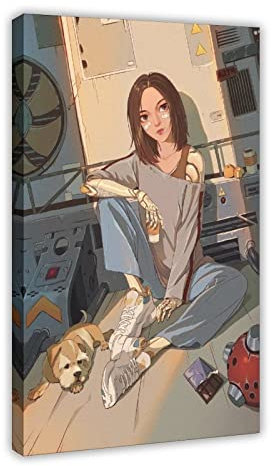 Alita Battle Angel Kawaii Kunstdrucke Poster Ästhetisch 2 Leinwand Poster Schlafzimmer Dekor Sport Landschaft Büro Zimmer Dekor Geschenkrahmen Stil 60 x 90 cm