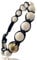 Samsara Bracciale Tibetano Buddista - shamballa con pietra in Madreperla - Filo in cotone cerato nero