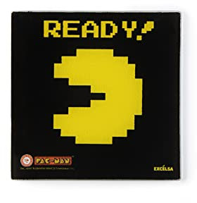 Excelsa Pacman Untersetzer, bruchsicheres Glas, 18 x 18 cm