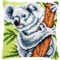 Vervaco Cross Stitch Embroidery Kits Cushion Embroidery Set Beginners Pre-Printed Koala DIY Set Creative Set for Adults Decorative Cushion Approx. 40 x 40 cm Craft Set Craftsman Home Decoration