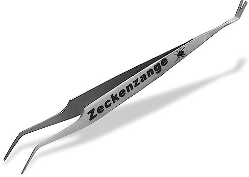 InstrumenteNrw Zeckenzange Profi Zeckenpinzette für Hunde Katzen Spitzpinzette 2-Seitig mit Zeckenhaken Spitz und Fein aus Edelstahl Zecken Pinzette Splitterpinzette Zeckenentferner