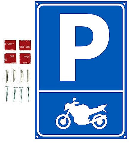 TRQdesign Cartello di parcheggio moto 20 x 30 cm con fori