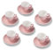 Terra Home 6er Espresso-Tassen Set - Rosa, 90 ml, Glossy, Porzellan, Dickwandig, Spülmaschinenfest, italienisches Design - Kaffee-Tassen Set mit Untertassen