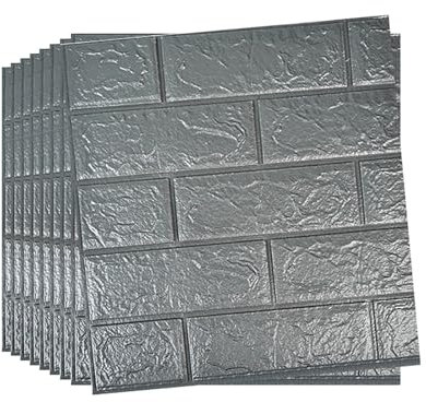 Camiraft 10 Stück/Packung 3D Ziegelstein Tapete 38 x 35cm,Steinoptik Selbstklebend Steintapete Wandtapete Fototapete Klebefolie Steinoptik Küche Spritzschutz Küchenrückwand Deko