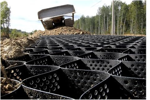 Kiesgitter Kiesmatten Kies-Geo-Bodengitter 10cm dick für Parkplätze, Hangeinfahrten/Gartenhausbasis, wabendurchlässiges Pflaster, Erbsenkiesgitter, Geozellen-Stabilisierungssystem zur Verstärkung ( Co
