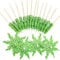 Gyufise 50Pcs Tropical Coconut Palm Tree Cupcake Toppers Paper Umbrellas with Wood Toothpicks for Summer Hawaiian Cupcake Toppers Umbrella Handmade Sticks Party Decoration Supplies