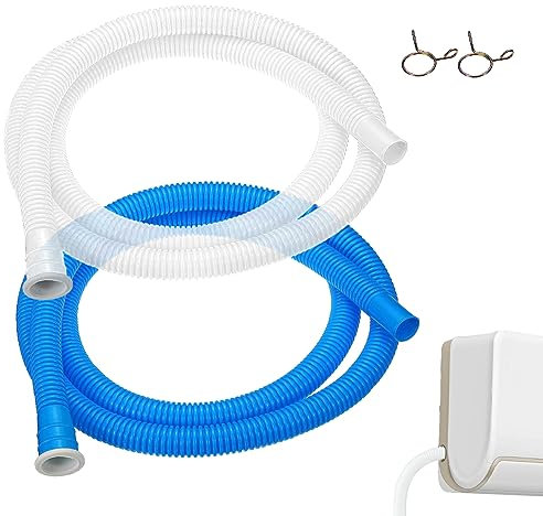Air acondicionador de drenaje Manguera 2 piezas de 16 mm Universal 5.25 pies Tubo de drenaje de aire acondicionado con abrazadera de desagüe de lavadora para accesorios de lavadora de aire acondicion