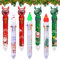 Penne a Sfera Natale, 10 In 1 Penne Natalizie Retrattile Multicolore, Albero di Natale, Babbo Natale, Renna Penne Gadget Natalizi per Bambini Ufficio Scolastico Regalo di Natalizie Cancelleria, 7 Pcs