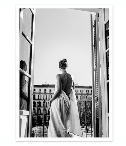 A Modern Maiden Poster Black & White Vintage Photography Print Minimalist Modern Interior Decoration, Archival Matte, A4 (Print Only) - 29.7x21cm