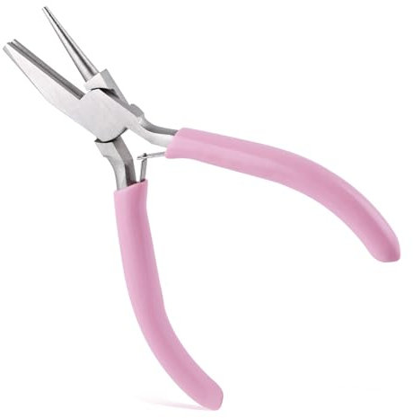INJOYTEC Mini Round Concave Pliers Jewelry Making Pliers Wire Bending for Making Wire Loops, Bending Wire, Wrapped Wire Loops, Eye Pins, Headpins Memory Wire Beading Jewelry Repair