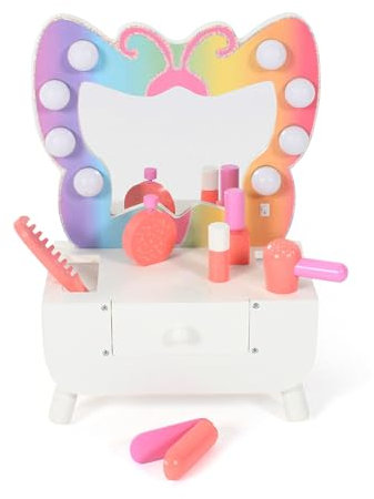 Bayer Chic 2000® Schminktisch Kinder mit LED Beleuchtung – 6-teiliges Zubehörset inkl. Fön & Schminkzubehör – Stabil & ideal für Kinder ab 3 Jahren