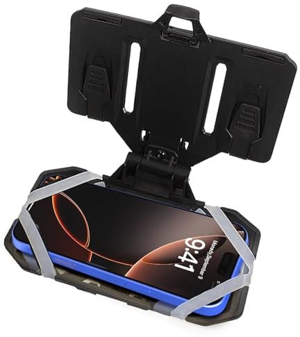 ENNSOO Molle Phone Holder, Plate Carrier Phone Mount with Foldable Navigation, Universal Tactical Phones Holder for Molle Plate Carrier, Compatible with Screen Size 4.7-6.7 Phones, Black