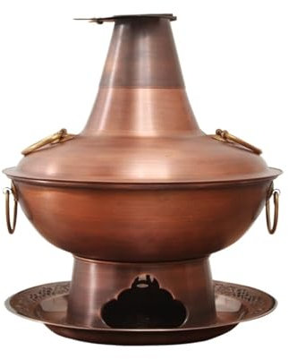 BOGAZY Vintage Hot Pot Multifunctional Hot Pot Copper Hot Pot Thickened Copper Multi-person Hot Pot Cookware Shabu Cooker(40cm)