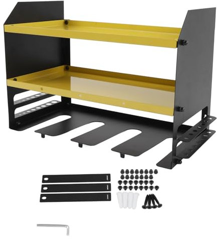 Robustes Regal für Elektrowerkzeuge, Wandmontage, 3 Etagen, Aufbewahrungsregal für elektrische Bohrmaschinen, hält 4 Bohrer, ideal für Zuhause, Garage und Werkstatt