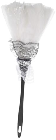 ibasenice Eleganter Staubwedel Mit Spitzenbesatz Für Dienstmädchenkostüm Weiß Bühnen-Requisiten