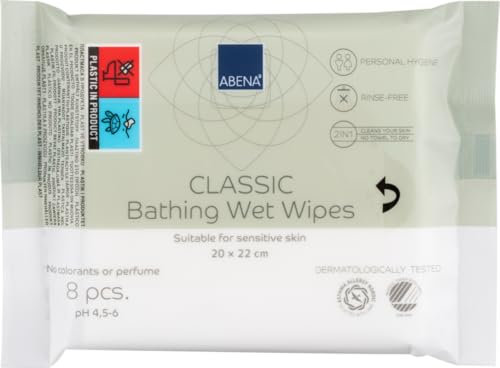 ABENA Classic Bed Bath Wipes | 20x 23cm Body Wipes For Bathing | 8 Pack Of Body Wipes For Adults No Shower, The Hygiene Wipes Can Be Used As, Shower Wipes, Body Skin Care, Travel Wipes, Intimate Wipes