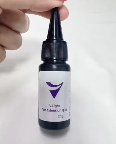 Beautyrella V-Light Hair Extensions UV Glue | Transparent, 20ml, Medium Viscosity, Quick Curing, Suitable for Hair Extensions