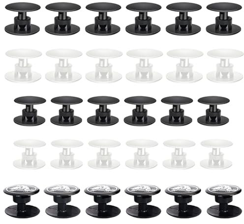 ZDNT 30 Stück Knöpfe für Crocs,Croc Nieten Knöpfe,männliche Schnalle,Kunststoff Druckknöpfe,Ersatz-Crocs Nieten und Knöpfe für Schuhe,zur Ersatz-Knöpfe und Pins für Crocs und Crocs-Stil Schuhe