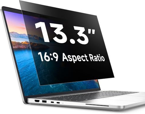 STARY Laptop Privacy Screen 13.3 Inch Removable, 16:9 Aspect Ratio Anti Spy Blue Light Glare Laptop Privacy Shield for Dell/Hp/Acer/Lenovo/ThinkPad/Samsung/Asus/Sony(Width 11.57 xHeight 6.53)