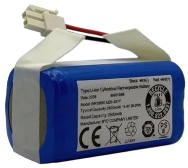 Batteria Al Litio Ricaricabile Da 14,4 V 2600 MAh, Compatibile Con ILIFE, A4s A6 V7s Plus A9s W400 Robot Aspirapolvere, Compatibile Con INR18650 M26-4S1P, Batterie(2800mAh)