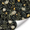 HPNIUB Black Green Floral Wallpaper, Peel and Stick Self-Adhesive Wall Stickers, Vintage Botanical Flower Wallpaper for Bathroom Bedroom Living Room Nursery Boho Home Decor(44 * 300cm)