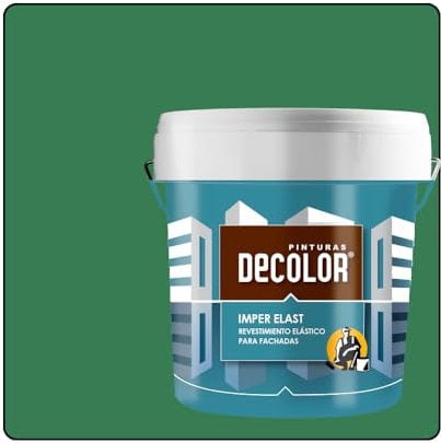 PINTURAS DECOLOR Revestimiento Impermeabilizante Elástico. IMPER-ELAST VERDE FRONTON. 4 LT