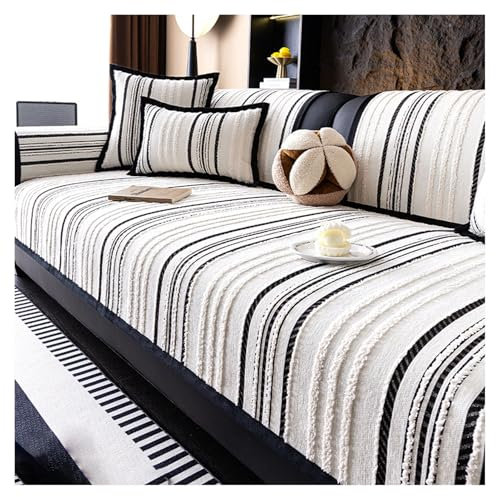 FYFWPA Couch Überzug L Form Sofabezug: Weiche Chenille für Ecksofa Weiche Sofa Überzug für 1 2 3 4 Sitzer Sofabezug Anti Rutsch Sofa Schutzhülle Hund Katze Sofaschoner(Schwarz,70 * 70cm)