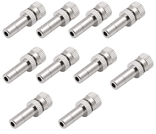 HpLive 10 Stück Düsen Vernebler 6mm Schnellkupplung Nebeldüsen Bewässerungssystem für Garten Gewächshaus Rasen