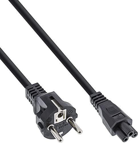 InLine 16656B Netzkabel für Notebook, 3pol Kupplung, schwarz, 5m