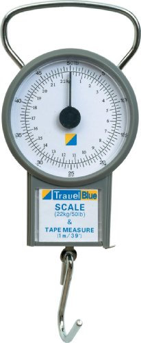 Travel Blue Balanza Para Maletas de Viaje - Pesa Hasta 35kg/77lb - Accesorios de Viajes Portátiles y Compactos - Para Maleta de Viaje con Cinta Métrica Incluida, Evita Sobrecargos