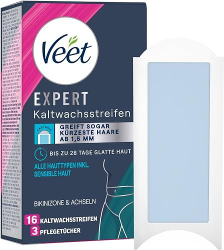 Veet Kaltwachsstreifen Bikini und Achseln Normale Haut