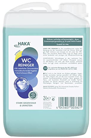 HAKA WC Reiniger Citrus, 3l, gegen Kalk und Urinstein, innovativer Abperl-Effekt