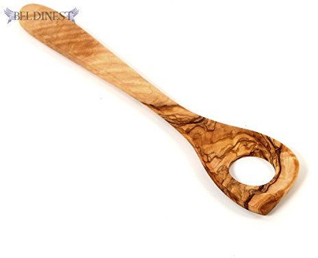Venta. Pendientes de madera de olivo cuchara para salsa, Cucharón para salsas de tejer de utensilios de cocina de madera 12