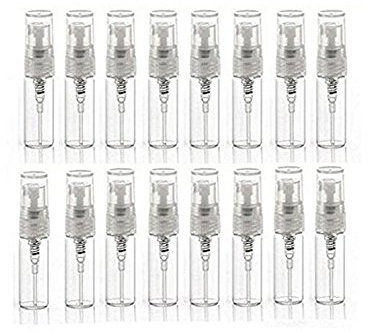 20pcs portátil botella de Spray atomizador de cristal botella rellenable perfume vacía, 3 ml transparente para viaje fiesta debe maquillaje herramienta