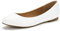 DREAM PAIRS Women's Sole-Simple Ballerina Walking Flats Shoes White/PU Size 11 US/9 UK