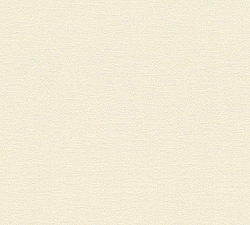 A.S. Création Plain Wallpaper Desert Lodge Non-Woven Wallpaper 10.05 m x 0.53 m Creme Made in Germany 336096 336096