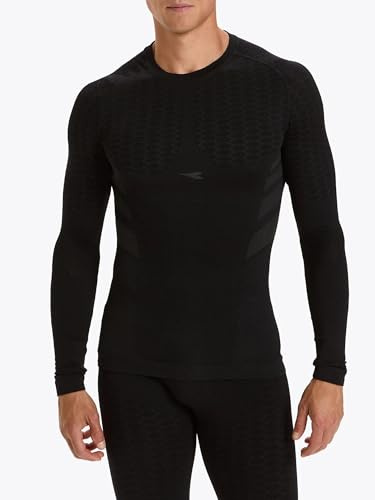 Diadora LS T-Shirt ACT - Herren SKI- & SPORTUNTERWÄSCHE - Hidden Power Active - Größe L/XL (Schwarz)