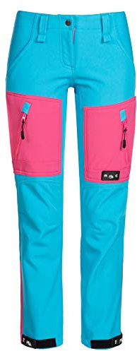 Rock Creek Damen Softshellhose Outdoor Hosen Wanderhose Sporthose Regenhose Damenhosen Outdoorhose Wasserdicht Taschen Softshell Hosen D-424 Türkis L