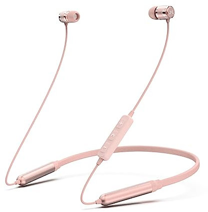 Soundmagic Neckband Bluetooth Headphones Wireless Earphones HiFi Stereo in Ear Headset with Microphone Noise Isolating Sports Earbuds Long Playtime Pink