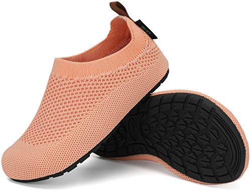 SAGUARO Chaussons Maison Enfants Pantoufle d'intérieur Garçons Fille Antidérapantes Chaussures de Semelle en Caoutchouc, Orange, 30/31 EU