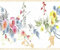 Dundee Deco DDAZBD9015 Peel and Stick Wallpaper Border - Floral Yellow, Pink, Cerulean Blue Flowers on Vine Wall Border Retro Design, 15 ft x 7 in (4.57m x 17.78cm), Self Adhesive