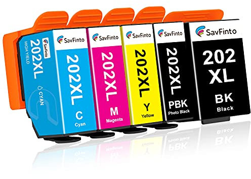 SavFinto 202XL Druckerpatronen Ersatz für Epson 202 Tintenpatronen Kompatibel für Epson Expression Premium XP-6000 XP-6005 XP-6100 XP-6105