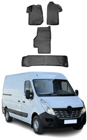 OMAC Gummimatten Fußmatten kompatibel mit Renault Master 2010-2021 TPE Automatte Schwarz 4X