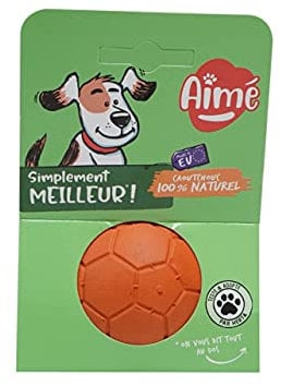 Aime Balle pour Chien Caoutchouc 100% Naturel, Durable, Résistant 6 cm