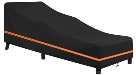 Housse de Chaise Longue Exterieur Imperméable Protection Transat Bain de Soleil Oxford 600D Durable Anti-UV & Résistante aux Intempéries 200x75x40cm