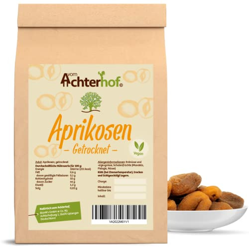Aprikosen getrocknet 500g | süß-fruchtige Aprikosen | in der Türkei geerntet | ideal als fruchtig-süßlicher Snack | 100% natürlich | ungesüßt und ungeschwefelt | vom Achterhof