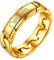 FOCALOOK 18k vergoldet personalisiert Ehering für Damen Herren 4mm breit Band Ring Panzerkette Design Trauring Verlobungsring Partnerring Modeschmuck für Hochzeit Jahrestag Größe 49 (15.6)