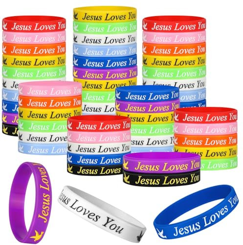 LVNRIDS 40 Stück Inspirierende Bibelvers Silikon Armbänder, religiöse Silikonarmbänder Gummi Elastic Armband christliche geschenke