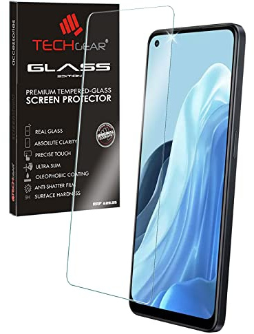 TECHGEAR GLASS Edition for Oppo Reno 7, Tempered Glass Screen Protector Cover [2.5D Round Edge] [9H Hardness] [Crystal Clarity] [Scratch-Resistant] [No-Bubble]