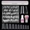 Square Nail Tips, Venares 500 Pcs Acrylic Nail Tips Square 10 Size Half Cover Fake Nails Tip with Glue Acrylic Nail Brush Nail Files, Clear Nail Tips for Gel Extensions